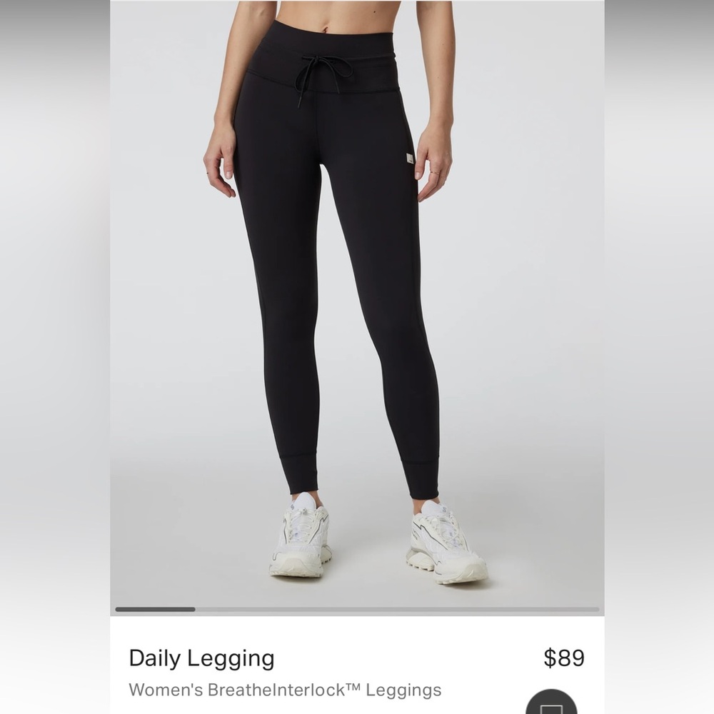 VUORI DAILY LEGGING BLACK SIZE SMALL